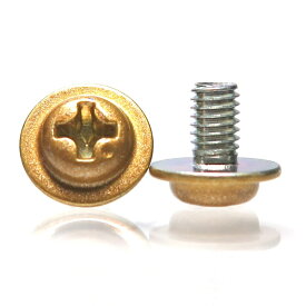 SSA｜エスエスエーサービス ワッシャーヘッド型 カラーネジ ミリネジ [12個入] SN-012シリーズ ゴールド SN-012GD