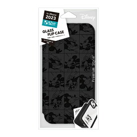 PGA｜ピージーエー iPhone 15 Plus（6.7インチ） ガラスフリップケース ミッキーマウス Premium Style ミッキーマウス PG-D23CGF01MKY