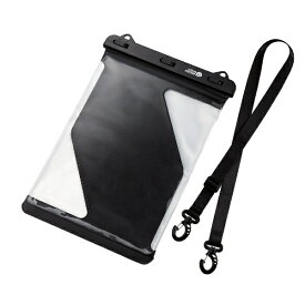 ELECOM｜エレコム タブレットPC用 [8.9〜13インチ] 防水ケース IPX8 立体構造 ネックストラップ付き ブラック TB-WPSR13BK