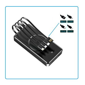 Royal Monster｜ロイヤルモンスター パワーバンク / オールインワン・ケーブル一体型 20000mAh 付属ケーブル:microUSB ブラック RM-BT8294BK [1ポート]