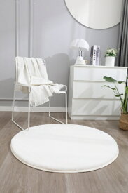 水野｜Mizuno 滑らか獣毛タッチラビットファー 直径90cm アイボリー