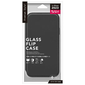 PGA｜ピージーエー iPhone 15（6.1インチ） ガラスフリップケース ブラック Premium Style ブラック PG-23AGF01BK