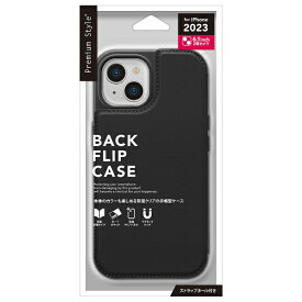 PGA｜ピージーエー iPhone 15（6.1インチ） バックフリップケース ブラック Premium Style ブラック PG-23ABF03BK