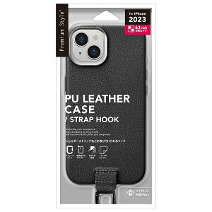 PGA�b�s�[�W�[�G�[ iPhone 15�i6.1�C���`�jPU���U�[�P�[�X �u���b�N Premium Style PG-23APU01BK