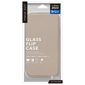 PGA｜ピージーエー iPhone 15 Pro（6.1インチ） ガラスフリップケース ベージュ Premium Style ベージュ PG-23BGF02BE