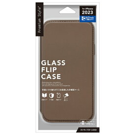 PGA｜ピージーエー iPhone 15 Pro（6.1インチ） ガラスフリップケース ブラウン Premium Style ブラウン PG-23BGF03BR