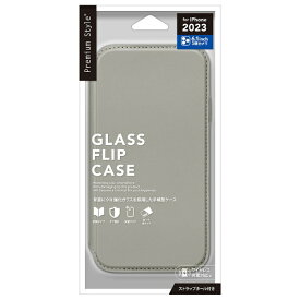 PGA｜ピージーエー iPhone 15 Pro（6.1インチ） ガラスフリップケース グレー Premium Style グレー PG-23BGF04GY