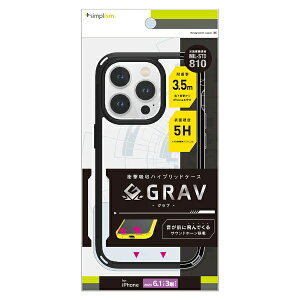 �g���j�e�B�bTrinity iPhone 15 Pro�i6.1�C���`�j �mGRAV�n �Ռ��z�� �n�C�u���b�h�P�[�X �u���b�N TR-IP23M3-GR-CLBK