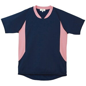 トンボ|TOMBOW キラク 入浴介助用シャツ(男女兼用) CR108(SS) ネイビ×ピーチ