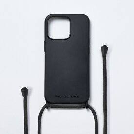 ROA｜ロア iPhone 15 Pro ストラップホール付 シリコンケース+Rope Strap PHONECKLACE Black PN25673i15PR
