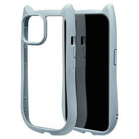 ラスタバナナ｜RastaBanana iPhone 15（6.1インチ） 猫耳ケース mimi TPU×PC スモーキーブルー