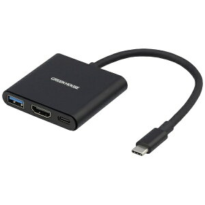 GREEN HOUSEbO[nEX fϊA_v^ [USB-C IXX HDMI /USB-A{USB-CXd /USB Power DeliveryΉ /65W] 4KΉ(Chrome/iPadOS/Mac/Windows11Ή) ubN GH-MHC3A-BK