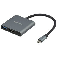 GREEN HOUSE｜グリーンハウス 映像変換アダプタ [USB-C オス→メス HDMI /USB-A＋USB-Cメス(給電用 PD65W…