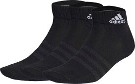 アディダス｜adidas ユニセックス 薄手・軽量アンクルソックス3足組(Lサイズ：28cm〜30cm/ブラック×ホワイト) EBL54【返品交換不可】