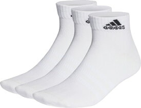 アディダス｜adidas ユニセックス 薄手・軽量アンクルソックス3足組(Lサイズ：28cm〜30cm/ホワイト×ブラック) EBL54【返品交換不可】