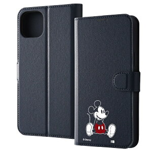 イングレム|Ingrem iPhone 15 Plus(6.7インチ) / ディズニー / 手帳型レザーケース シンプル マグネット / ミッキーマウス_sitting イングレム IJ-DP43ELC1DN/MK16