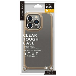 PGA�b�s�[�W�[�G�[ iPhone 15 Pro Max�i6.7�C���`�j �N���A�^�t�P�[�X �x�[�W�� Premium Style PG-23DPT02BE