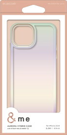 エレコム｜ELECOM iPhone 15（6.1インチ） ハイブリッドケース/&Me/オーロラ/ホワイト PM-A23AHVCAWH