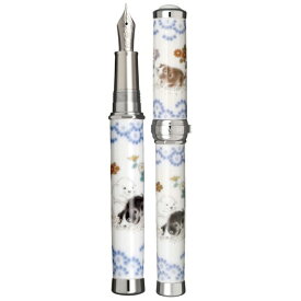 セーラー万年筆｜THE SAILOR PEN 有田焼万年筆(香蘭社製) 染錦 遊犬の図 中字(M) 銀 10-3054-400