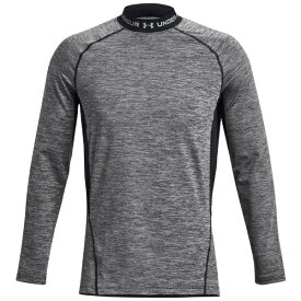 アンダーアーマー｜UNDER ARMOUR メンズ UAコールドギアアーマー フィッティド ツイスト ロングスリーブ モック シャツ UA CG Armour Twist Mock(MDサイズ/ModGray×ModGray) 1379820【返品交換不可】