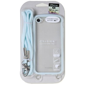 ナチュラルデザイン｜NATURAL design iPhone SE(第3/2世代) Chrome-CLEAR 透明クリア＆シリコン塗装マットラバー加工　TPUケース　ショルダーストラップセット Chrome ミント iP7-CHCS03