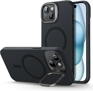 C[GXA[bESR iPhone 15 Plusi6.7C`jX^htVRP[X ESR Black CloudSoftCasewithStashStandforiPhone15Plus