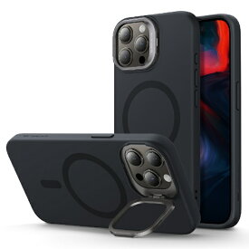 イーエスアール｜ESR iPhone 15 Pro Max（6.7インチ）スタンド付シリコンケース ESR Black CloudSoftCasewithStashStandforiPhone15ProMax