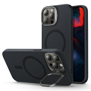 C[GXA[bESR iPhone 15 Pro Maxi6.7C`jX^htVRP[X ESR Black CloudSoftCasewithStashStandforiPhone15ProMax
