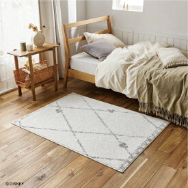 スミノエ｜SUMINOE ミッキー　ラインラグ 90×130cm アイボリー