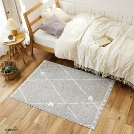 スミノエ｜SUMINOE ミッキー　ラインラグ 90×130cm グレー