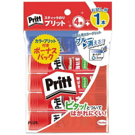 PLUS｜プラス スティックのり 4個パック＋カラー1個付き Pritt(プリット)