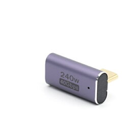 日本トラストテクノロジー｜JTT USB-C延長アダプタ [USB-C オス→メス USB-C /充電 /転送 /USB Power Delivery /240W /USB4] 直角 L型 SLIM メタリックパープル TCTC-LR-SLIM [USB Power Delivery対応]