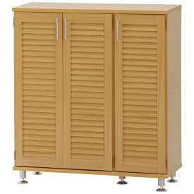 不二貿易｜Fuji Boeki ルーバーシューズボックス ワイド ナチュラル 96564