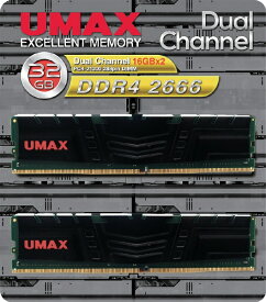 UMAX｜ユーマックス 増設メモリ UM-DDR4-2666 UM-DDR4D-2666-32GBHS [DIMM DDR4 /16GB /2枚]