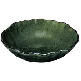 三陶 萬古焼 麺の器 丸大鉢 ボウル 皿 約24cm 織部