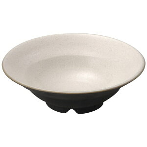 三陶 萬古焼 急須を作る土から作った食器 ボール 鉢 皿 (大) 約16.5cm 黒泥掛分け(粉引)