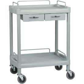 マツヨシ｜Matsuyoshi クラシックカート（ワイド） 2段・引出付（組立式） Y-201G グレー