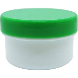 エムアイケミカル 軟膏容器プラ壷 N型 白（未滅菌）N-3号 26cc（100コ入） キャップ：緑