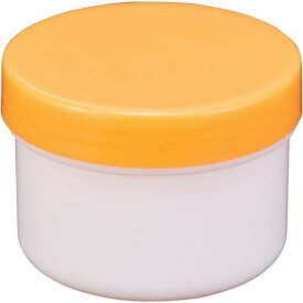 エムアイケミカル 軟膏容器プラ壷 N型 白（未滅菌）N-5号 65cc（50コ入） キャップ：オレンジ