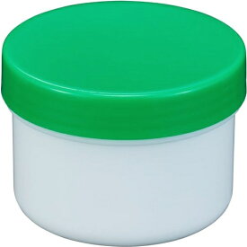 エムアイケミカル 軟膏容器プラ壷 N型 白（未滅菌）N-5号 65cc（50コ入） キャップ：緑