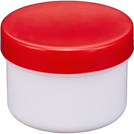 エムアイケミカル 軟膏容器プラ壷 N型 白（未滅菌）N-5号 65cc（50コ入） キャップ：赤