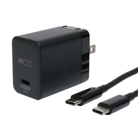 ナカバヤシ｜Nakabayashi AC-USB充電器＋USB-C⇔USB-Cケーブル ノートパソコン・タブレットPC対応 65W [1ポート：USB-C /USB Power Delivery対応] ブラック IPA-CS03/BK