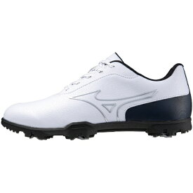 mizuno｜ミズノ 25.5cm メンズ ゴルフシューズ ワイドスタイルライトST(ホワイト×ネイビー)51GQ2340 14【返品交換不可】
