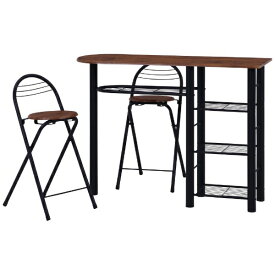 不二貿易｜Fuji Boeki カウンターテーブルチェアセット3点BR 95247 ブラウン 19363