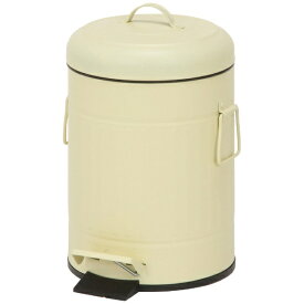 不二貿易｜Fuji Boeki スチール ラウンドペダルペール 5L アイボリー 34738