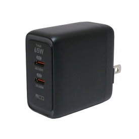 ナカバヤシ｜Nakabayashi AC-USB充電器 ノートパソコン・タブレットPC対応 65W [2ポート：USB-C /USB Power Delivery対応] ブラック IPA-C08/BK