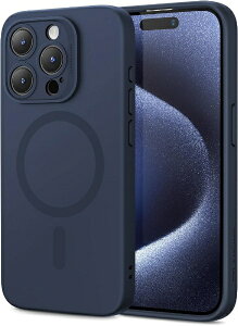 C[GXA[bESR iPhone 15 Pro Maxi6.7C`j VRP[X ESR Dark Blue CloudSoftCaseHaloLockCompatiblewithiPhone15ProMax