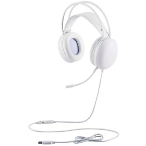 ELECOM�b�G���R�� �Q�[�~���O�w�b�h�Z�b�g �z���C�g HS-G09SUWH [USB /���� /�w�b�h�o���h�^�C�v]