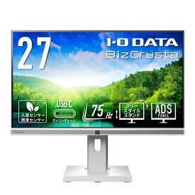 I-O DATA｜アイ・オー・データ USB-C接続 PCモニター フリースタイルスタンド＆USB-C「BizCrysta」 ホワイト LCD-BCQ271DW-F [27型 /WQHD(2560×1440） /ワイド /75Hz]