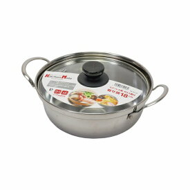 パール金属｜PEARL METAL キッチンメイト　IH対応ステンレス製ガラス蓋付 寄せ鍋18cm HC-0024 [IH対応]